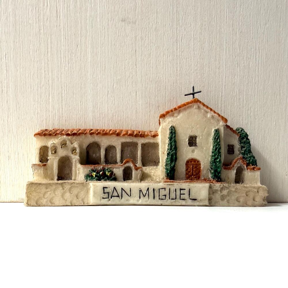 Vintage Mission San Miguel California Magnet Resin